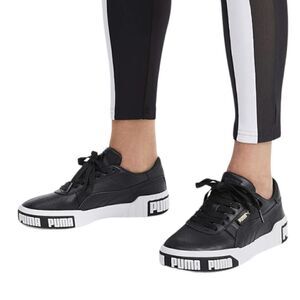 Puma ~ Cali Bold ~ Black Leather 80’s inspired sneaker ~ size 9.5